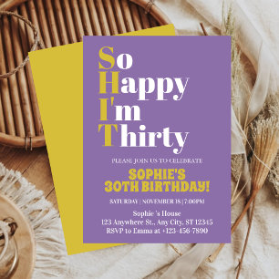 Convite Tão Feliz que Fiz Trinta Aniversário de 30 Anos Ou