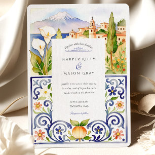 Convite Taormina Sicily e Azulejo Italiano Casamento por A