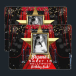 Convite Tape Vermelho Estrelas Douradas de Hollywood Festa<br><div class="desc">personalize para qualquer evento</div>