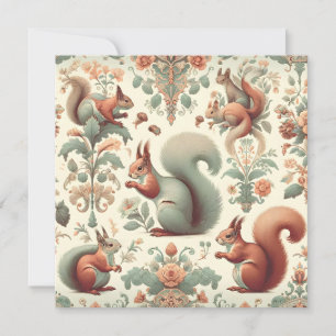 Convite Tapeçaria do Esquilo da Floresta Vitoriana