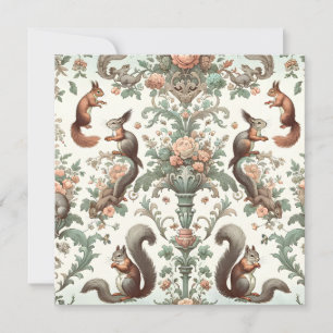 Convite Tapeçaria do Esquilo da Floresta Vitoriana