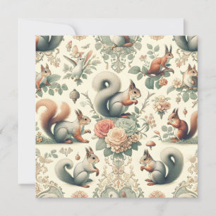 Convite Tapeçaria do Esquilo da Floresta Vitoriana