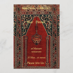 Convite tapete de oração oriental - janto Iftar