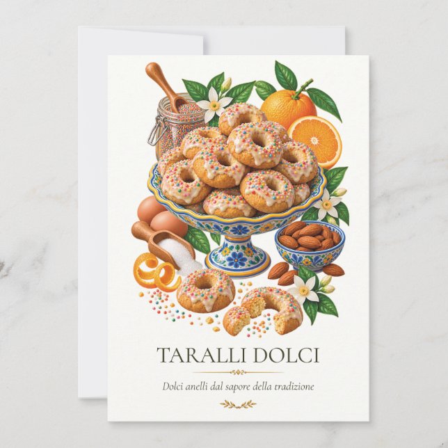 Convite Taralli Dolci – Vintage Italian Dessert (Frente)