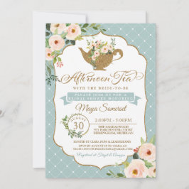 Convite Tarde Chá de panela Azul Turquoise