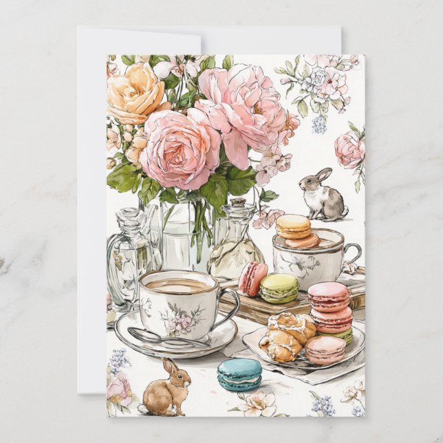 Convite Tarde Chá e Dedos Pequenos | Partido Parlor (Frente)