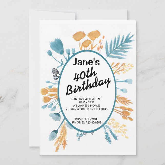 Convite Tarjeta cumpleaños con diseño original (Frente)