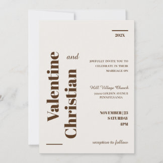 Convite Tarjeta de Invitación Boda Minimal Modern Foto