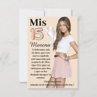 Convite Tarjeta de invitación de 15 años