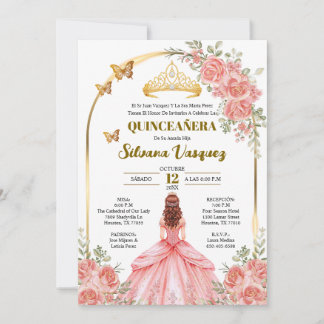 Convite Tarjeta para Quinceañera Invitacion de quinceanera