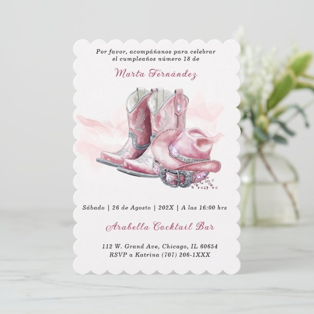 Convite Tarjetas de Cumpleaños Personalizadas Para Adultos (Em pé/Frente)