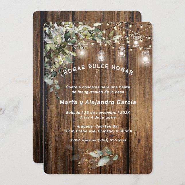 Convite Tarjetas De Invitación Para Inauguración Casa (Frente/Verso)