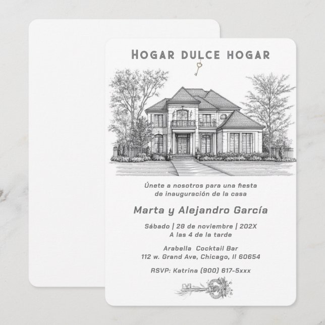 Convite Tarjetas Personalizadas Para Apertura De Casa (Frente/Verso)