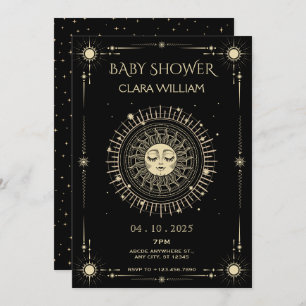 Convite Tarô místico místico místico boho sun Baby Shower