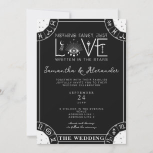 Convite Tarot Celestial Weding Sinal Zodiac Mau Olho Negro