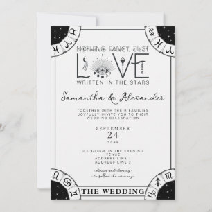 Convite Tarot Celestial Weding Zodiac Sinaliza Lua Mau