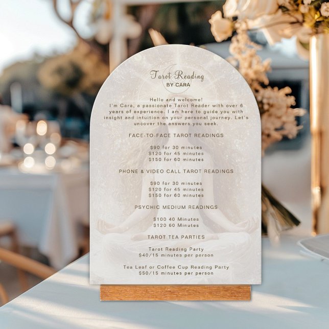 Convite Tarot Mystic Woman Eye Moon Dourada Price List (Tarot Mystic Woman Eye Moon Gold Price List Arch Card)