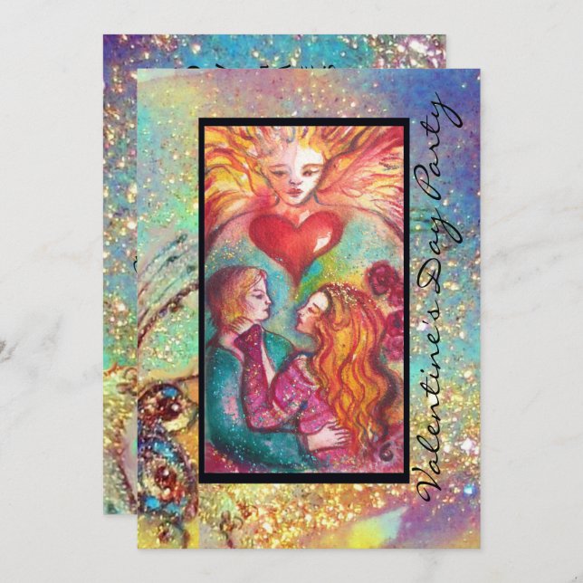 Convite TAROTS DE SOMBRAS PERDIDAS,AMANTES Dia dos Namorad (Frente/Verso)