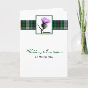 Convite Tartan and Thistle Card Style Wedding Invitation