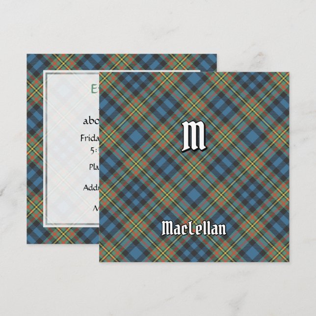 Convite Tartan Antigo do Clã MacLellan (Frente/Verso)