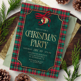 Convite Tartan Christmas Party Invitation