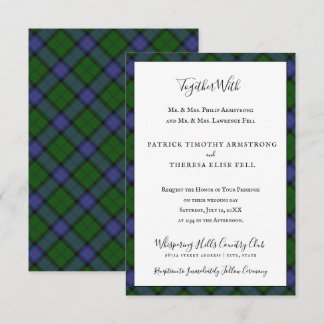 Convite Tartan do Clã Armstrong Xadrez Escocês