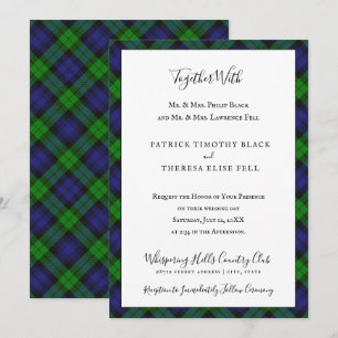 Convite Tartan do Clã Campbell Black Watch Casamento