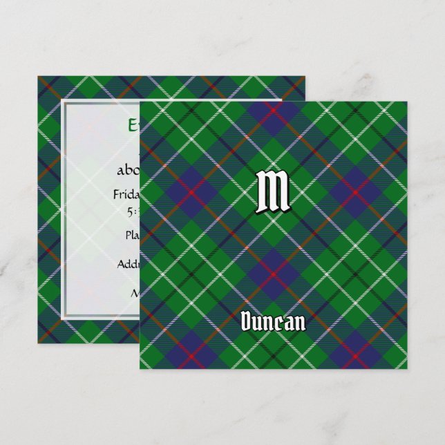 Convite Tartan do Clã Duncan (Frente/Verso)
