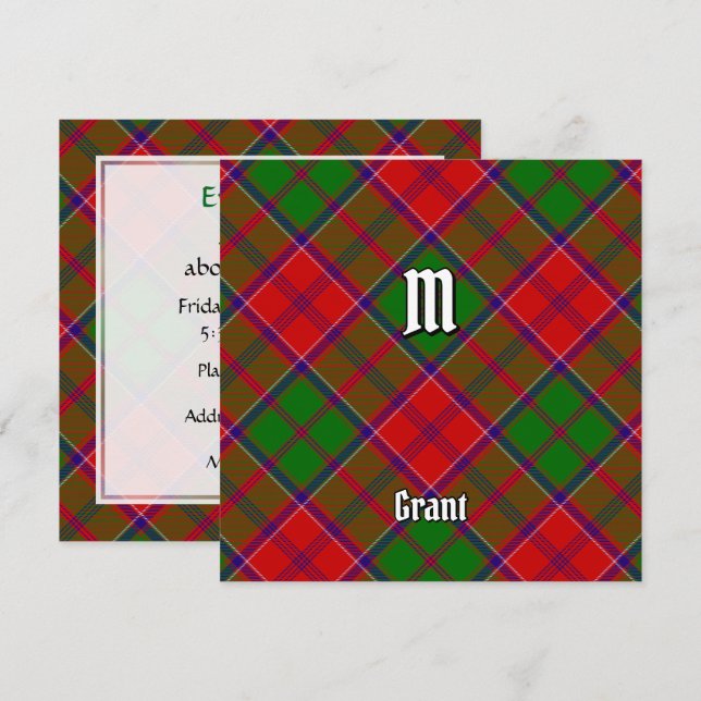 Convite Tartan do Clã Grant (Frente/Verso)