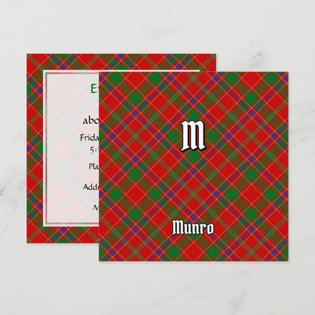 Convite Tartan do Clã Munro (Frente/Verso)