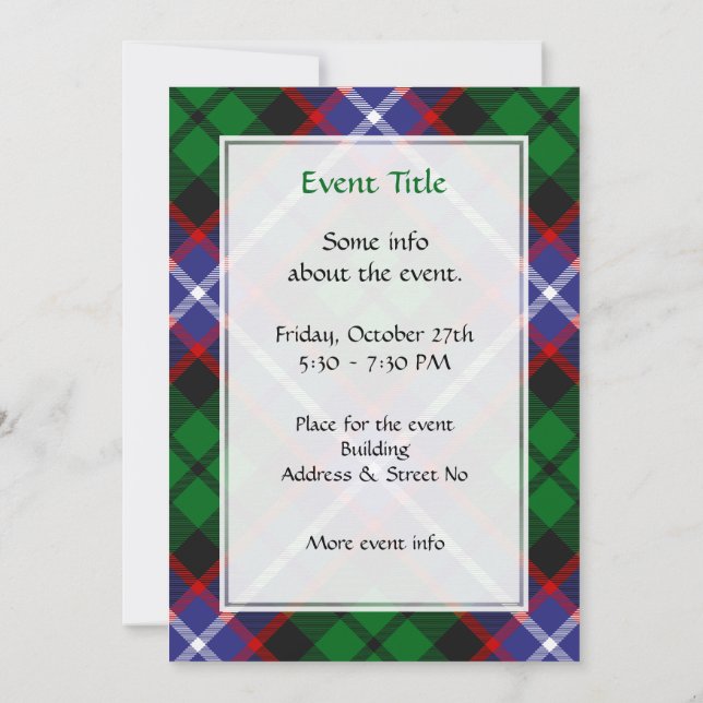 Convite Tartan do Clã Russell (Verso)