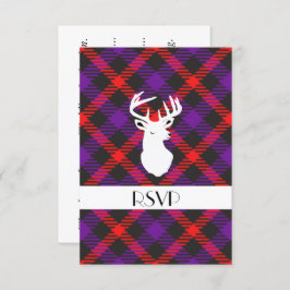 Convite Tartan Escocês Clã Pago Padrão Roxo Laranja