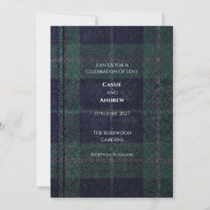 Convite Tartan Naval e Verde do Highland Patrimonial