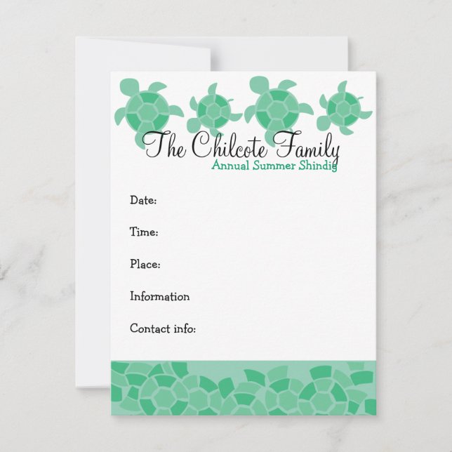 Convite Tartarugas Mosaicas (Frente)