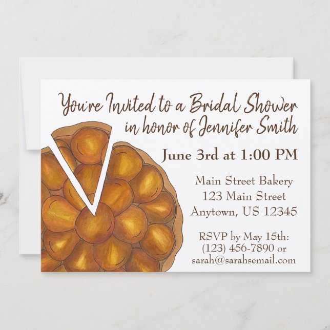 Convite Tarte Tatin Apple Tart Chá de panela (Frente)