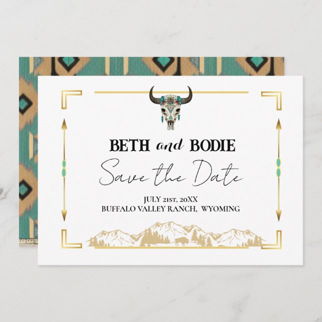 Convite Tatanka Bison Yellowstone Ranch Salva a Data Invi (Frente/Verso)