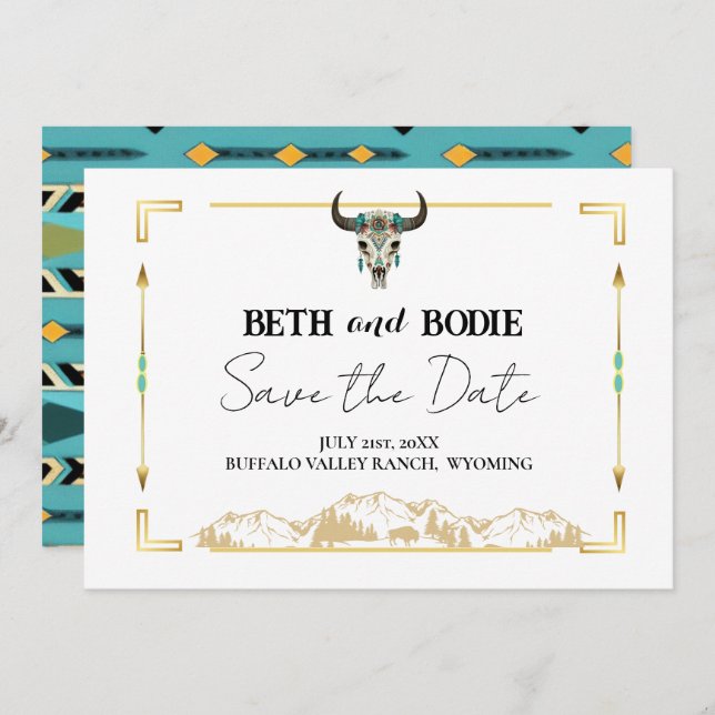 Convite Tatanka Bison Yellowstone Ranch Salve a Data (Frente/Verso)