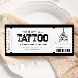 Convite Tatuagem Bilhete de Presente Voucher