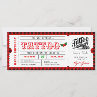 Convite Tatuagem Certificado de Oferta de Natal Voucher