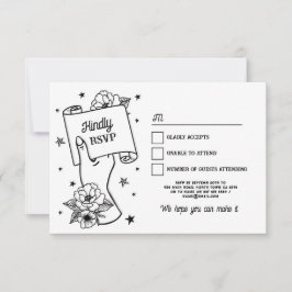 Convite Tatuagem de Casamento RSVP Tradicional Rock n Roll