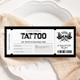 Convite Tatuagem Presente Bilhete Voucher 