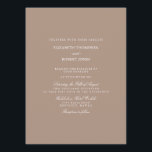 Convite Taupe Beige Quente com Detalhe de Casamento Branco<br><div class="desc">Todos os artigos de papelaria e papelaria coordenados e complementares para anunciar, convidar e comunicar suas festividades personalizadas de casamento, festas, eventos de casamento e recepção, como cartões salve a data, convites para casamentos, cartões de recepção, cartões de mesa, cartões de menu e selos e etiquetas. Adicione uma borda branca...</div>
