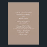 Convite Taupe Beige Quente com Detalhe de Casamento Branco<br><div class="desc">Todos os artigos de papelaria e papelaria coordenados e complementares para anunciar, convidar e comunicar suas festividades personalizadas de casamento, festas, eventos de casamento e recepção, como cartões salve a data, convites para casamentos, cartões de recepção, cartões de mesa, cartões de menu e selos e etiquetas. Adicione uma borda branca...</div>