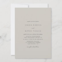 Taupe Formal Modern Script Weding
