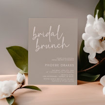 Taupe Minimalist Script Bridal Brunch