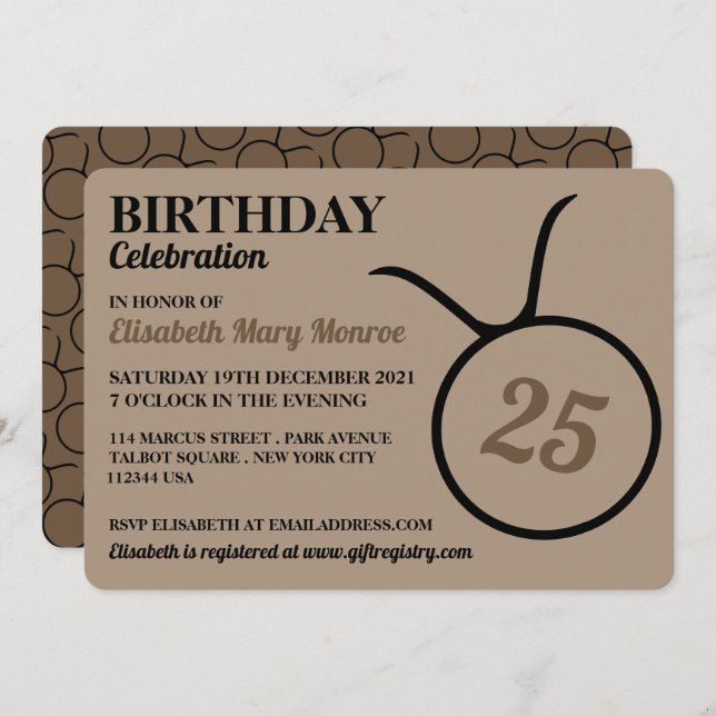 Convite Taurus, O Touro, Sinal de Estrela Zodíaca, Anivers (Frente/Verso)