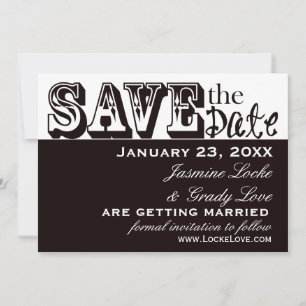 Convite TBA 8-14 Casamento Preto e Branco Salve a Data