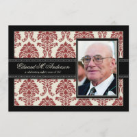 {TBA} Ouro Anos Aniversário do Damask (vermelho)