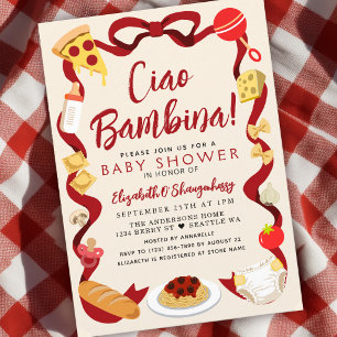 Convite Tchau Bebê Churrasco Italiano Caprichoso para Chá