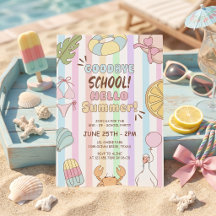 Tchau Escola Olá Faixa de Festa de Verão